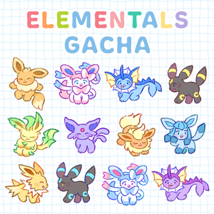 Elemental Foxes Gacha Pin